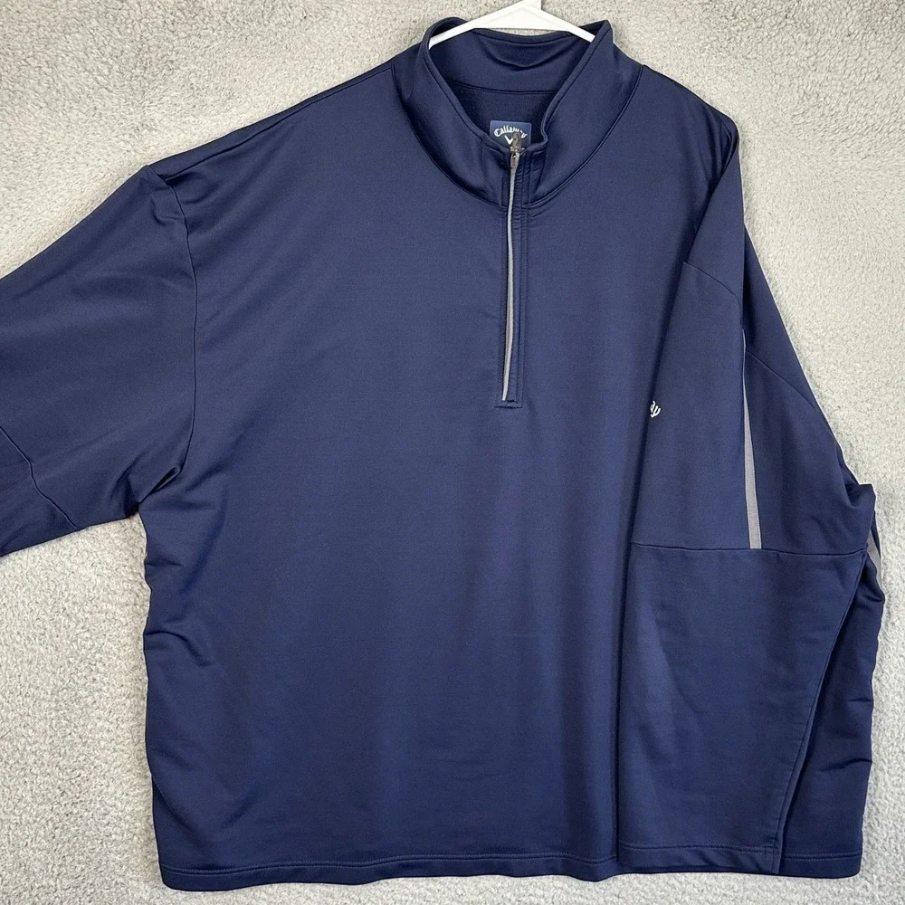 Callaway Weather Series Shirt Mens 3X Big Tall Blue Quarter Zip Golf Pullover